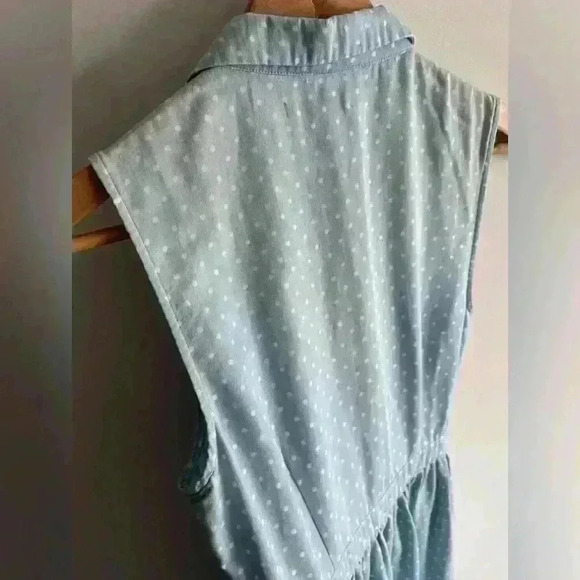 Vintage UO Lucca Couture Retro Blue Polka Dot Cottagecore Midi Dress Small - Picture 14 of 14